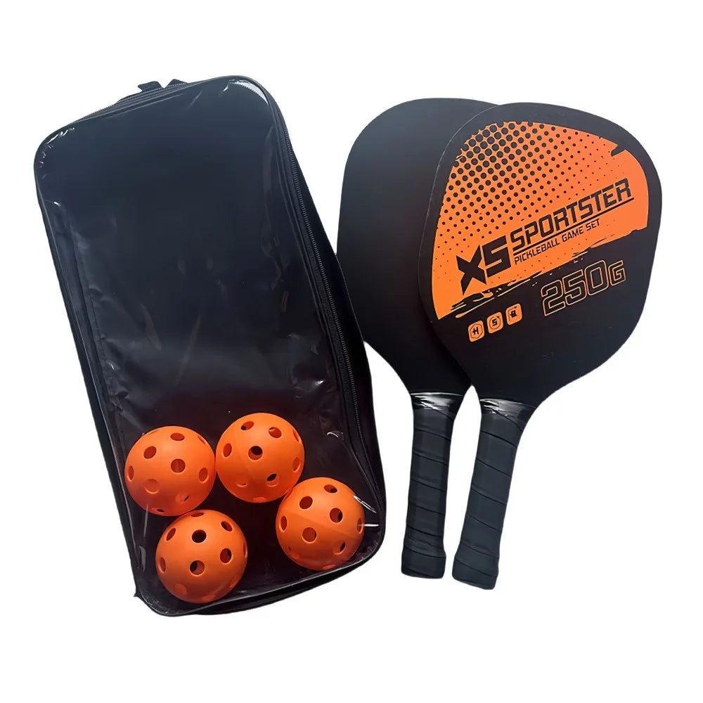 2 Rackets & 4 Pickleballs Pickleball Rackets Set Wooden Pickleball Accessories Pickleball Paddle with Bag Pickleball Racquet
