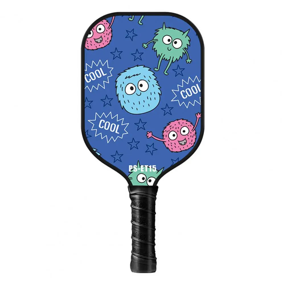 Honeycomb Core Paddle Children's Cartoon Print Lightweight Glass Fiber Pickleball Paddle Set with 2 Balls Kids for Birthday
