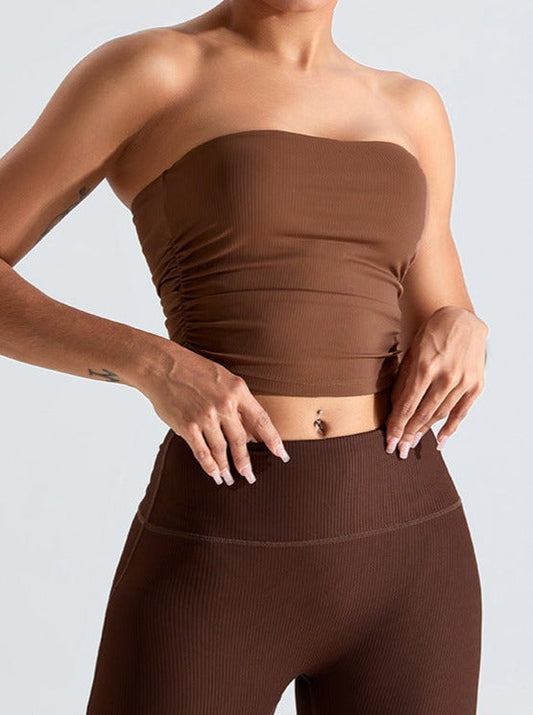 Braunes Tube-Top für Frauen: Sportlich & Stilvoll im Sommer