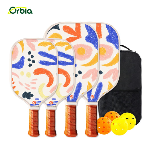 Orbia Family Pickleball Paddle Set – Durable Glass Fiber Design for Kids & Adults | Fun Outdoor Sports Kit
