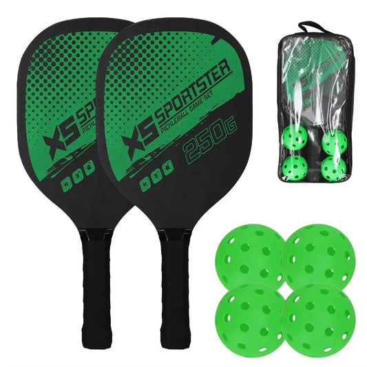 2 Rackets & 4 Pickleballs Pickleball Rackets Set Wooden Pickleball Accessories Pickleball Paddle with Bag Pickleball Racquet