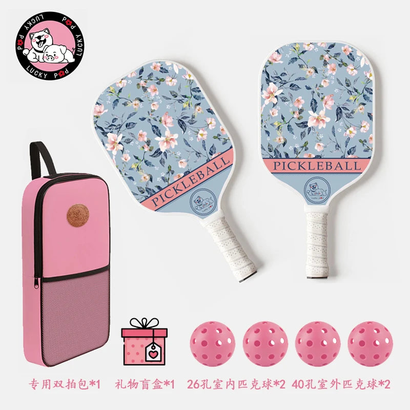 Thermoformed T700 Raw Carbon Fiber Pickleball Paddle Spin Textured Surface With Foam Edge Ergonomic Grip Pickleball Paddle Set