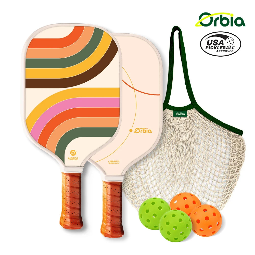 Orbia Pickleball Set – Durable Glass Fiber Paddles with PP Honeycomb Core | Complete Outdoor Play Kit