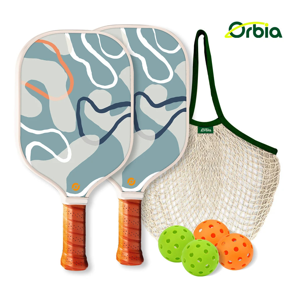 Orbia Pickleball Set – Durable Glass Fiber Paddles with PP Honeycomb Core | Complete Outdoor Play Kit