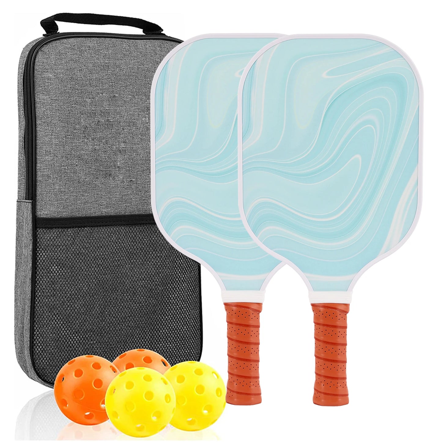 Pickleball Paddles Set Carbon Fiber Rackets Graphite Honeycomb Core Lightweight Pickleball Racquet Equipment with Portable Bag