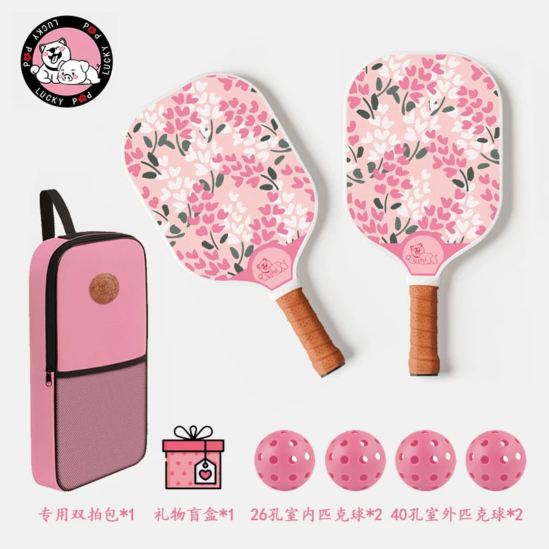 Thermoformed T700 Raw Carbon Fiber Pickleball Paddle Spin Textured Surface With Foam Edge Ergonomic Grip Pickleball Paddle Set