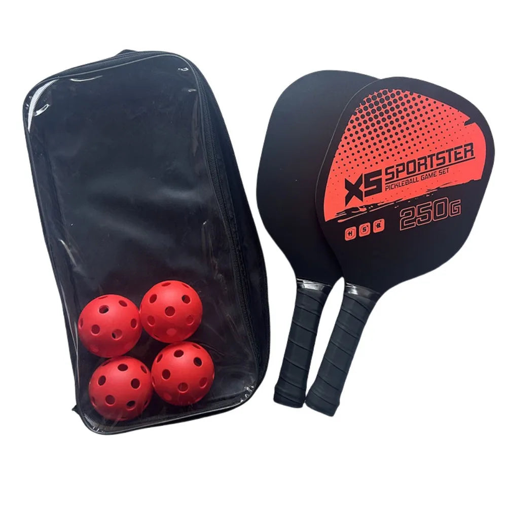 2 Rackets & 4 Pickleballs Pickleball Rackets Set Wooden Pickleball Accessories Pickleball Paddle with Bag Pickleball Racquet