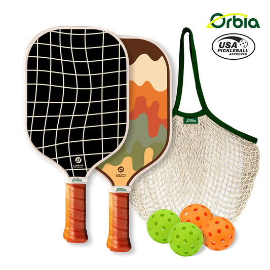 Orbia Pickleball Set – Durable Glass Fiber Paddles with PP Honeycomb Core | Complete Outdoor Play Kit