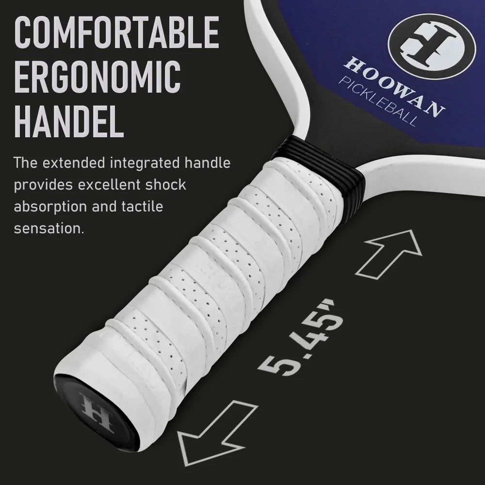 T700 Carbon Fiber Pickleball Paddle Lightweight Elongated Shape Pickle Ball Racket with 16MM Polymer Hexa-Core