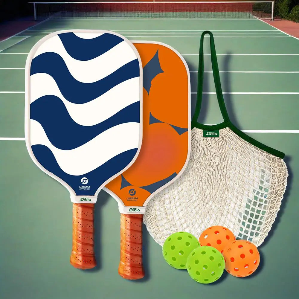Orbia Pickleball Set – Durable Glass Fiber Paddles with PP Honeycomb Core | Complete Outdoor Play Kit