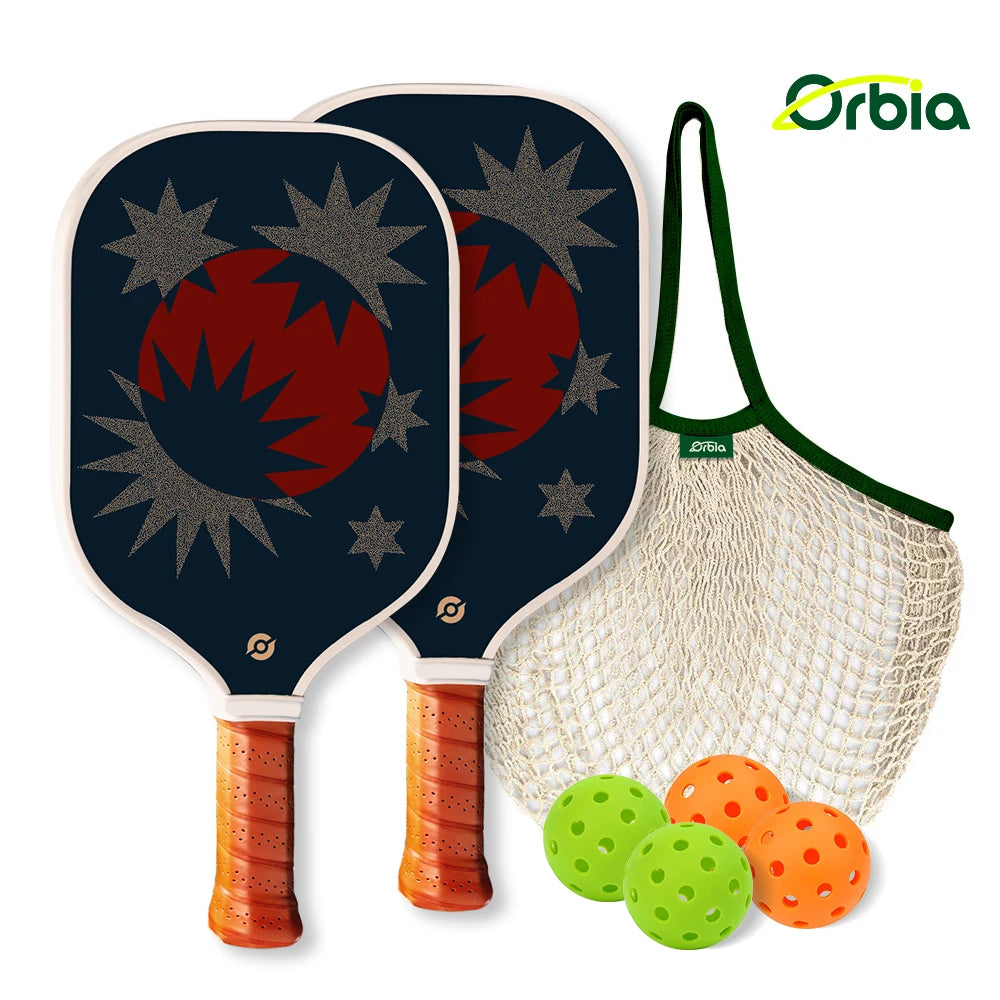 Orbia Pickleball Set – Durable Glass Fiber Paddles with PP Honeycomb Core | Complete Outdoor Play Kit