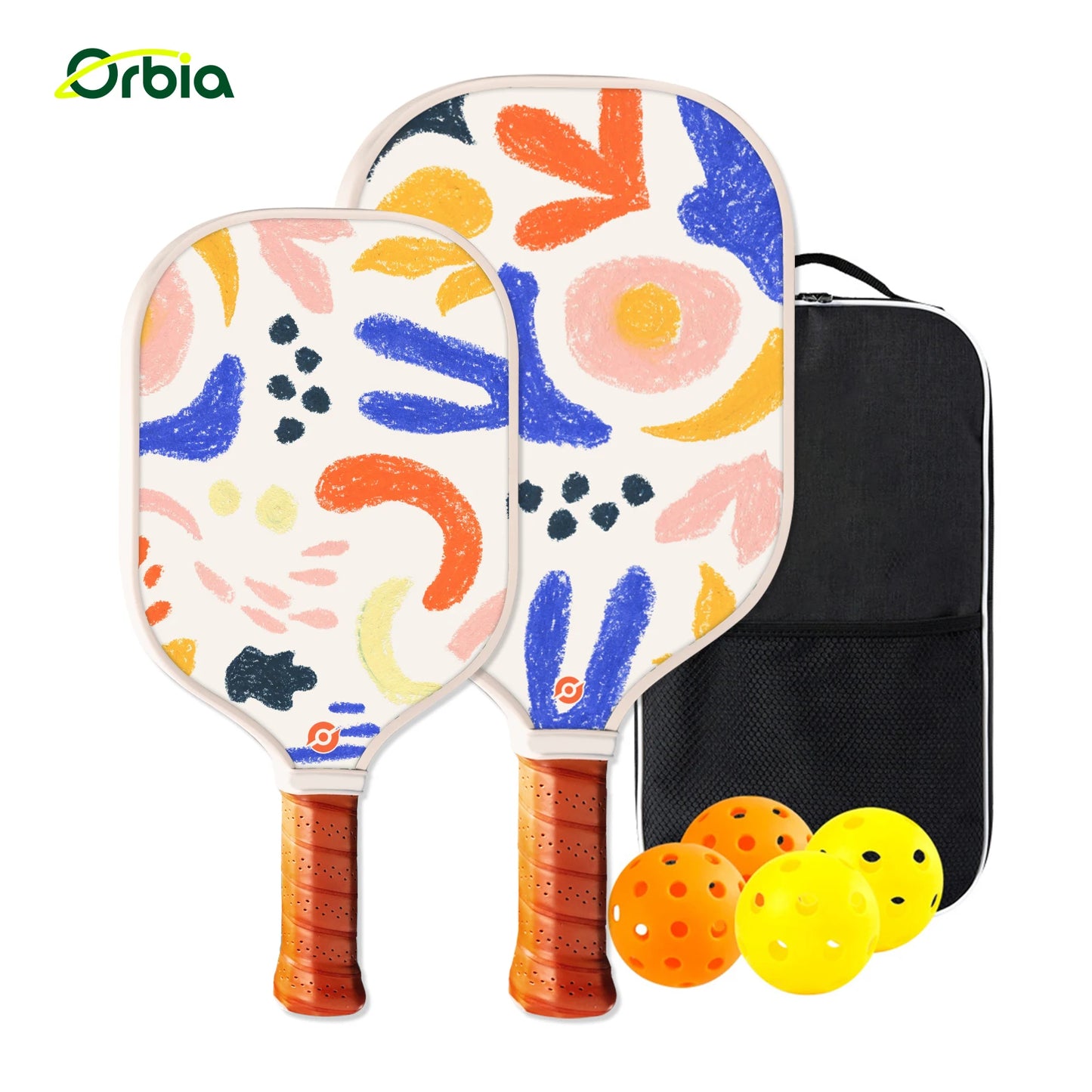 Orbia Family Pickleball Paddle Set – Durable Glass Fiber Design for Kids & Adults | Fun Outdoor Sports Kit