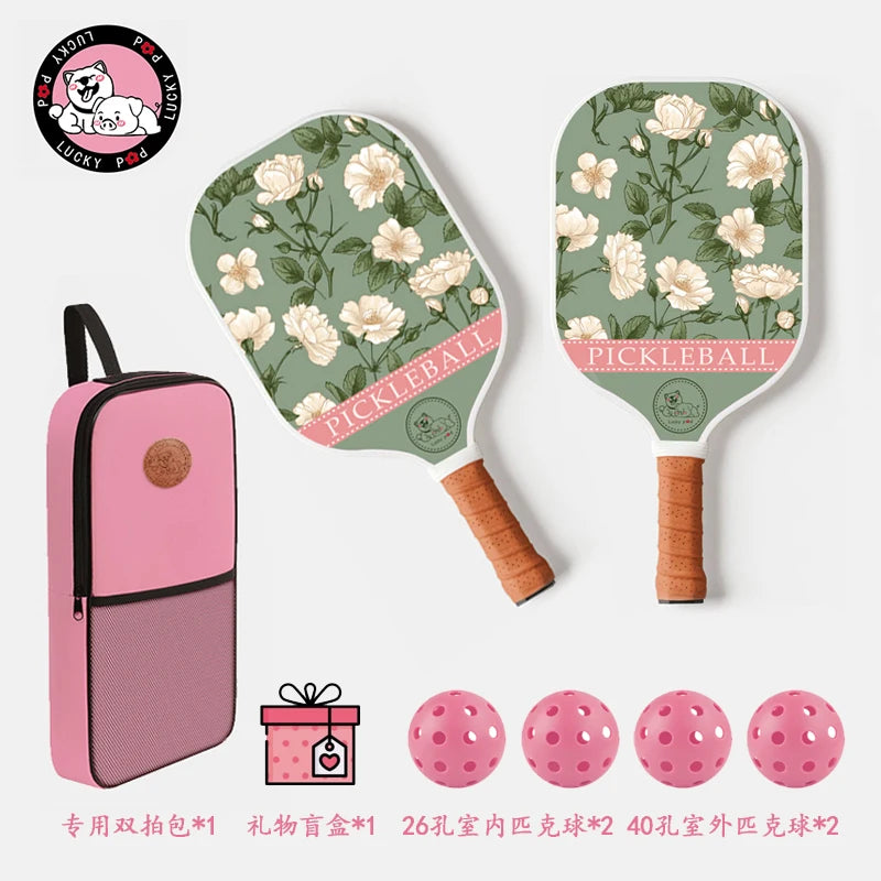 Thermoformed T700 Raw Carbon Fiber Pickleball Paddle Spin Textured Surface With Foam Edge Ergonomic Grip Pickleball Paddle Set