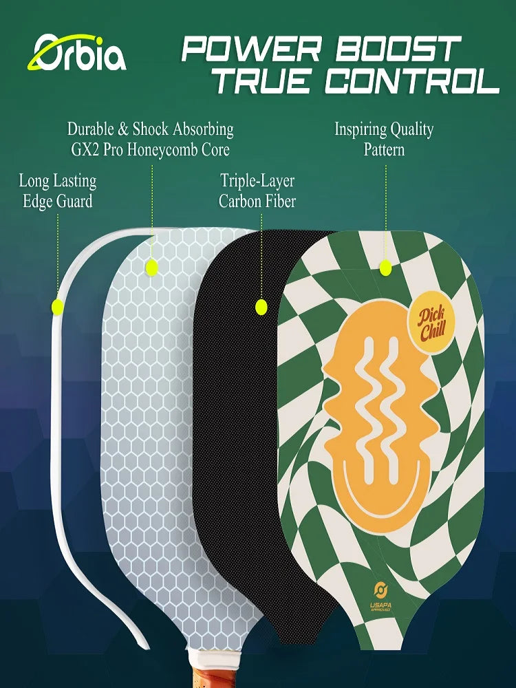 Orbia Pickleball Set – Durable Glass Fiber Paddles with PP Honeycomb Core | Complete Outdoor Play Kit