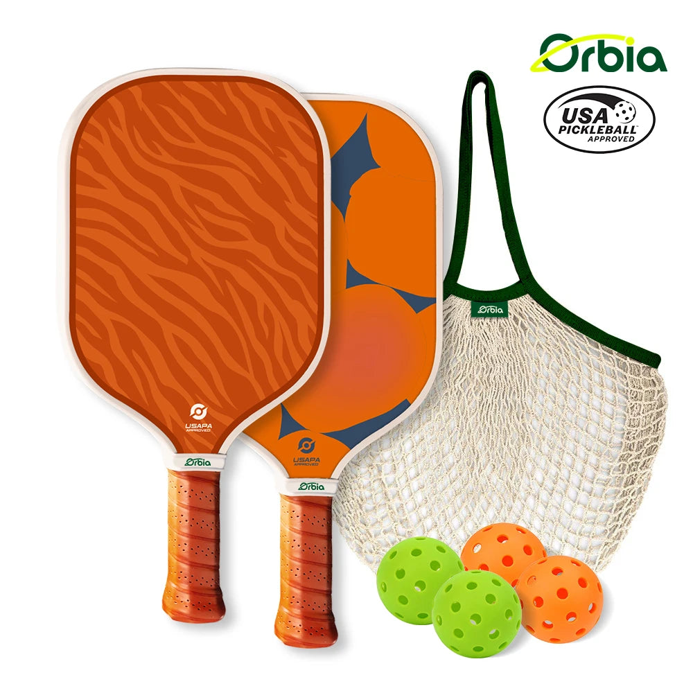 Orbia Pickleball Set – Durable Glass Fiber Paddles with PP Honeycomb Core | Complete Outdoor Play Kit