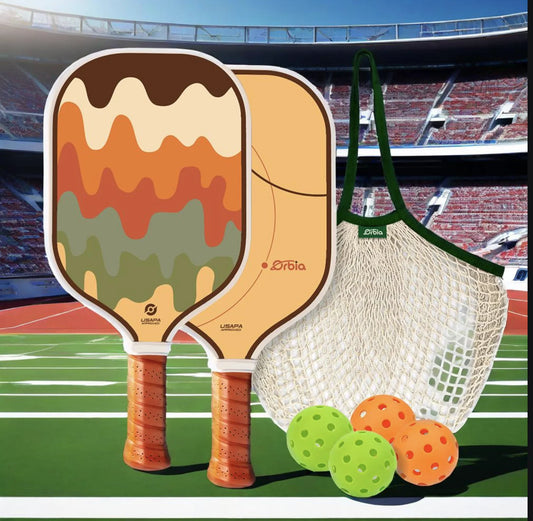 Orbia Pickleball Set – Durable Glass Fiber Paddles with PP Honeycomb Core | Complete Outdoor Play Kit