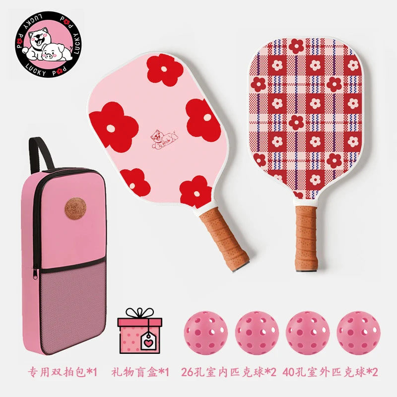 Thermoformed T700 Raw Carbon Fiber Pickleball Paddle Spin Textured Surface With Foam Edge Ergonomic Grip Pickleball Paddle Set