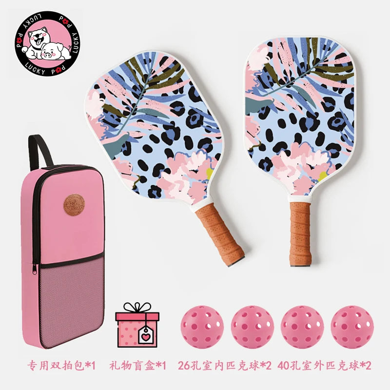 Thermoformed T700 Raw Carbon Fiber Pickleball Paddle Spin Textured Surface With Foam Edge Ergonomic Grip Pickleball Paddle Set