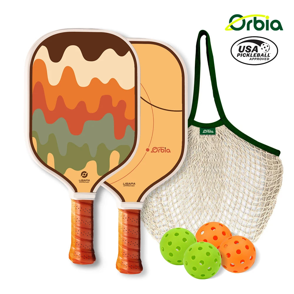 Orbia Pickleball Set – Durable Glass Fiber Paddles with PP Honeycomb Core | Complete Outdoor Play Kit