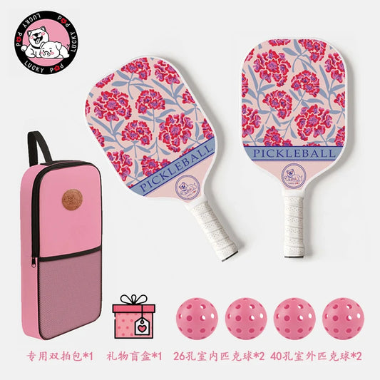 Thermoformed T700 Raw Carbon Fiber Pickleball Paddle Spin Textured Surface With Foam Edge Ergonomic Grip Pickleball Paddle Set