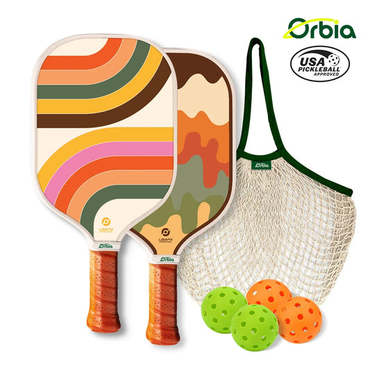 Orbia Pickleball Set – Durable Glass Fiber Paddles with PP Honeycomb Core | Complete Outdoor Play Kit