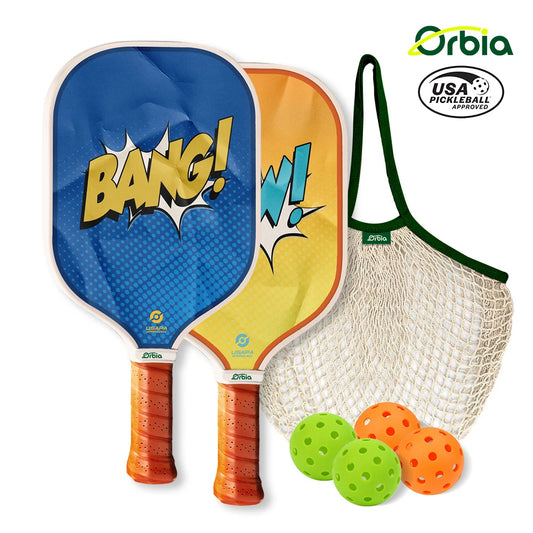 Orbia Pickleball Set – Durable Glass Fiber Paddles with PP Honeycomb Core | Complete Outdoor Play Kit
