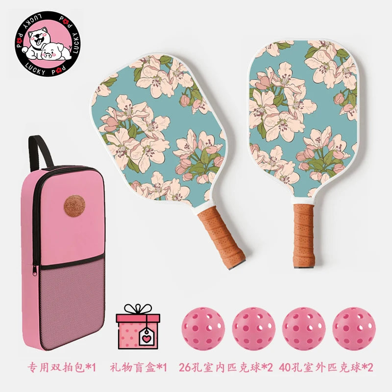 Thermoformed T700 Raw Carbon Fiber Pickleball Paddle Spin Textured Surface With Foam Edge Ergonomic Grip Pickleball Paddle Set