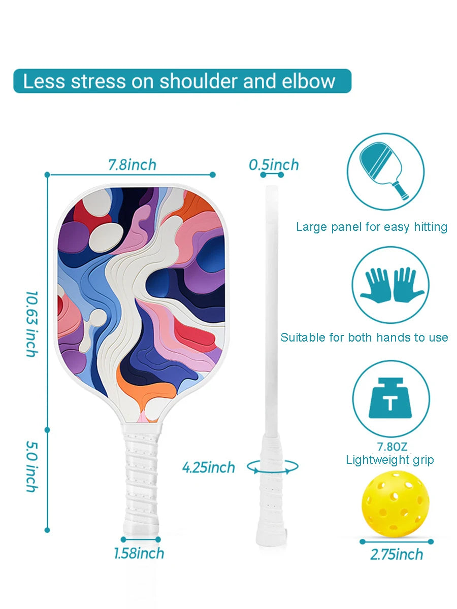 Thermoformed T700 Raw Carbon Fiber Pickleball Paddle Spin Textured Surface With Foam Edge Ergonomic Grip Pickleball Paddle Set