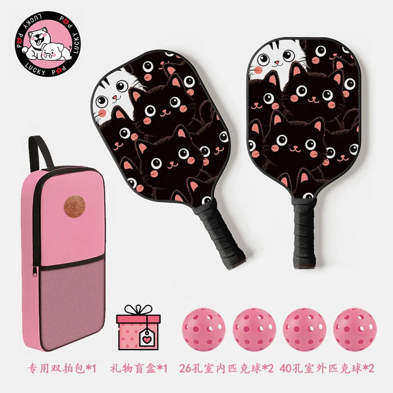 Thermoformed T700 Raw Carbon Fiber Pickleball Paddle Spin Textured Surface With Foam Edge Ergonomic Grip Pickleball Paddle Set