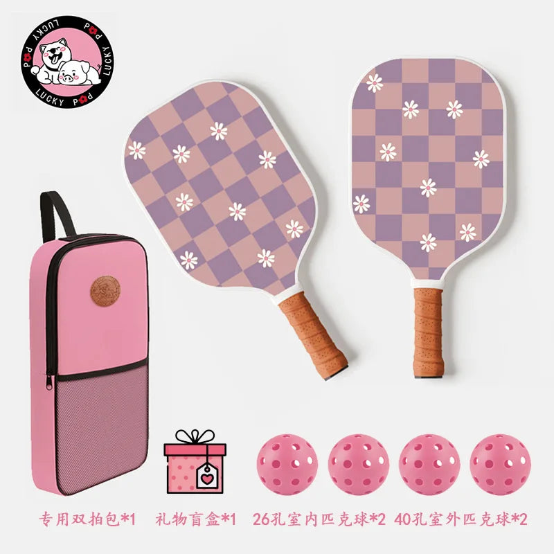 Thermoformed T700 Raw Carbon Fiber Pickleball Paddle Spin Textured Surface With Foam Edge Ergonomic Grip Pickleball Paddle Set